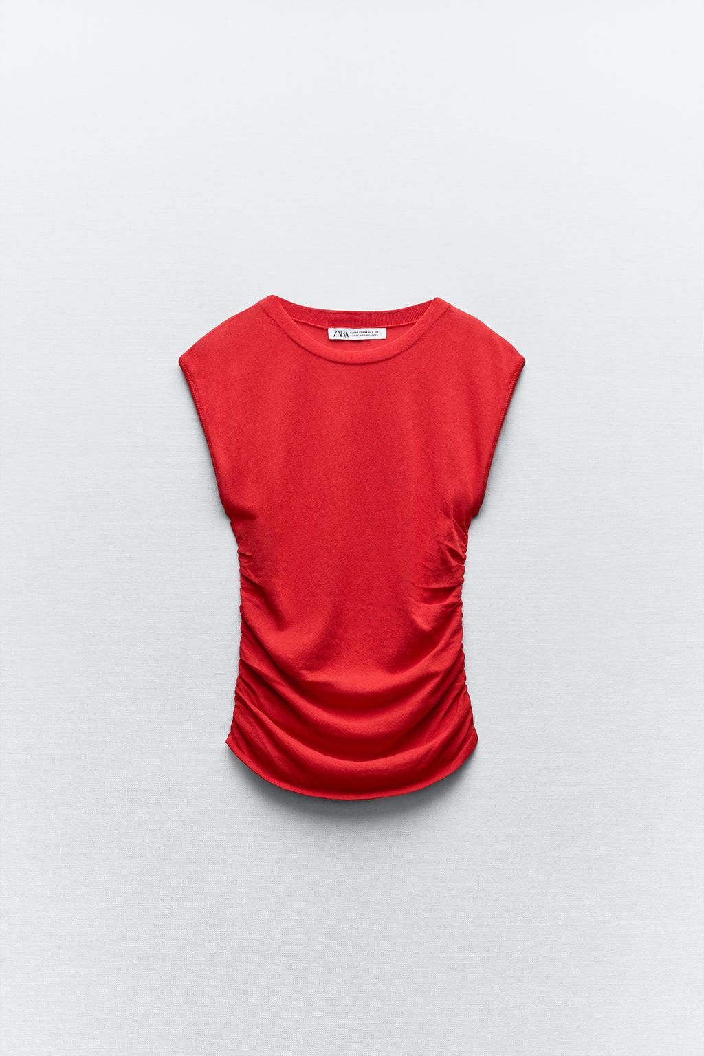 KNIT TOP WITH GATHERED SIDES - Zara фото 3