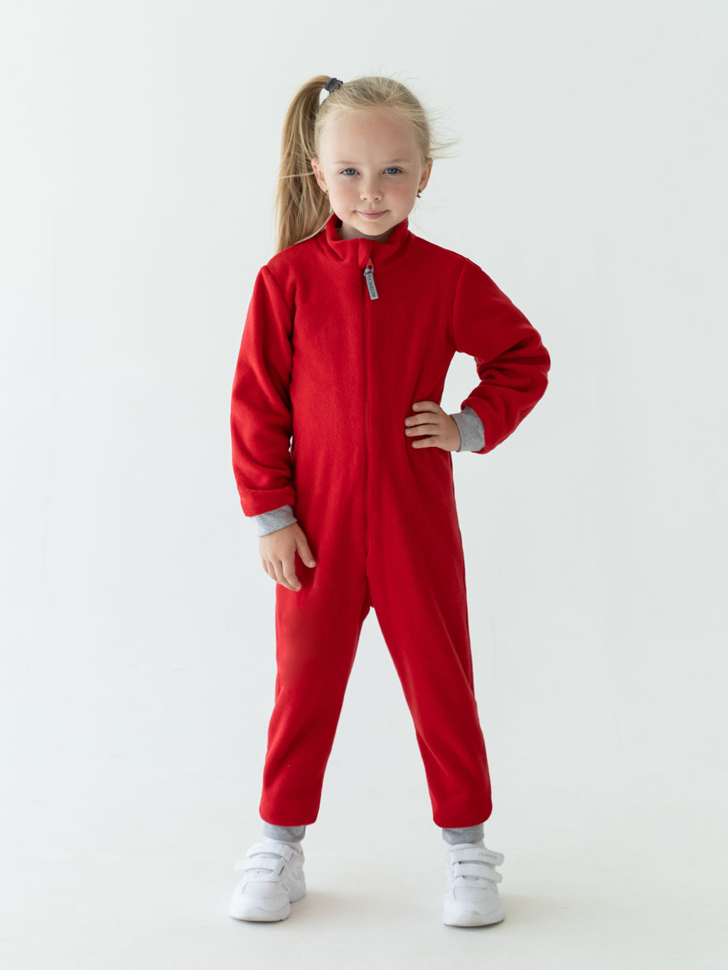 Комбинезон детский флисовый красный 279г(ш) (80, 52)