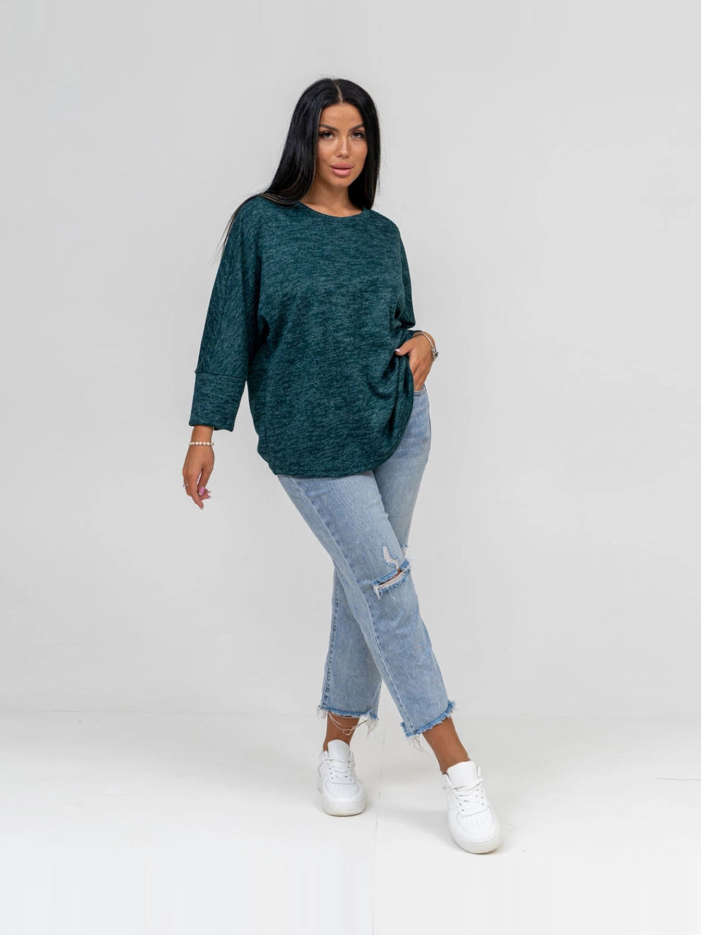 Туника женская, цвет зеленый