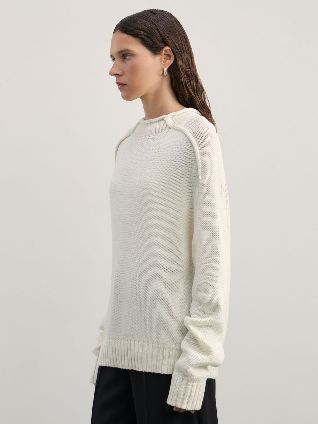 Джемпер из хлопка с воротником-стойкой / Zarina  фото 4