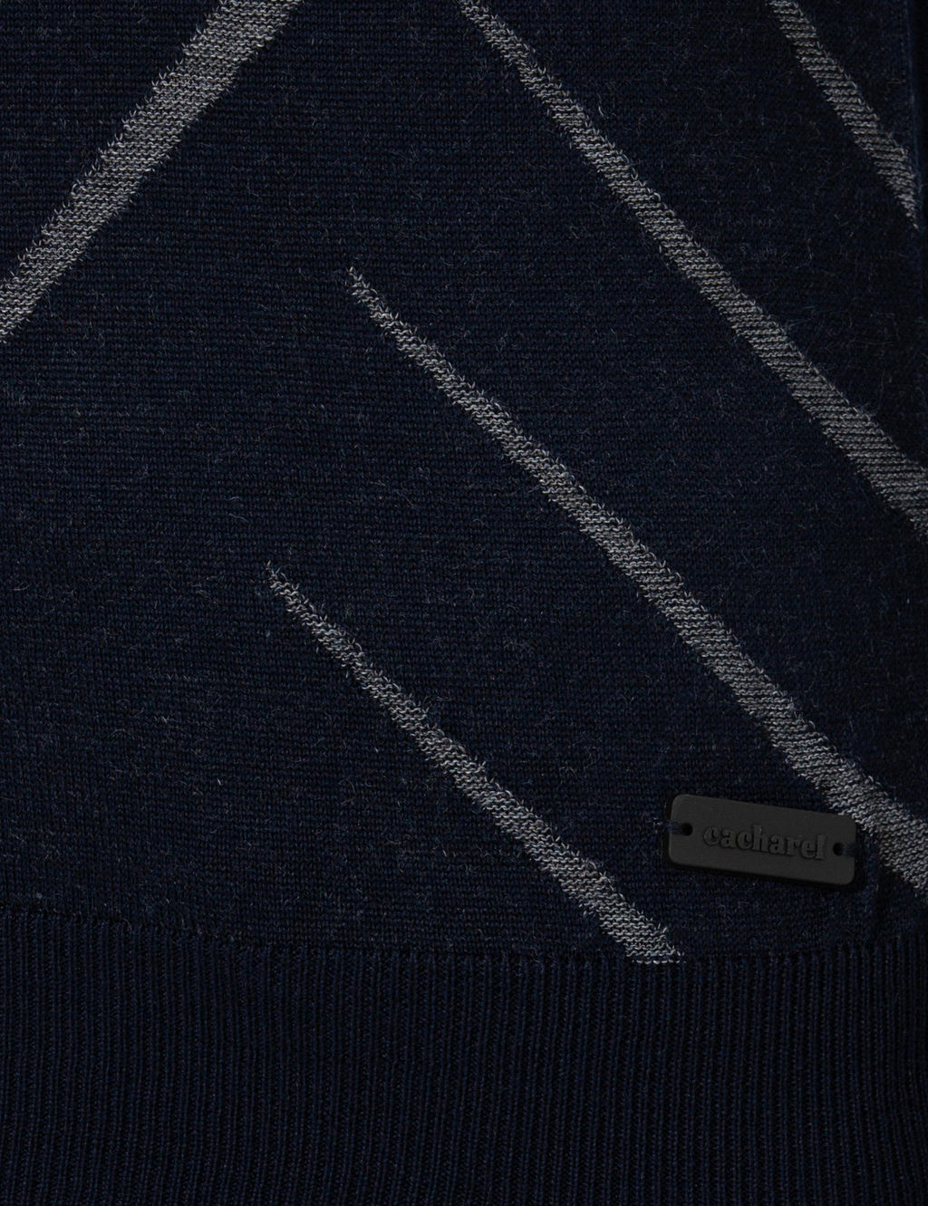 Темно-синий облегающий трикотажный свитер с круглым вырезом - Cacharel фото 16