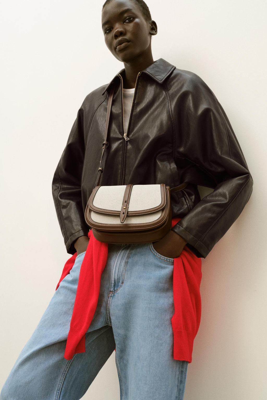 BOLSO COMBINADO BANDOLERA / Beige claro - Zara фото 3