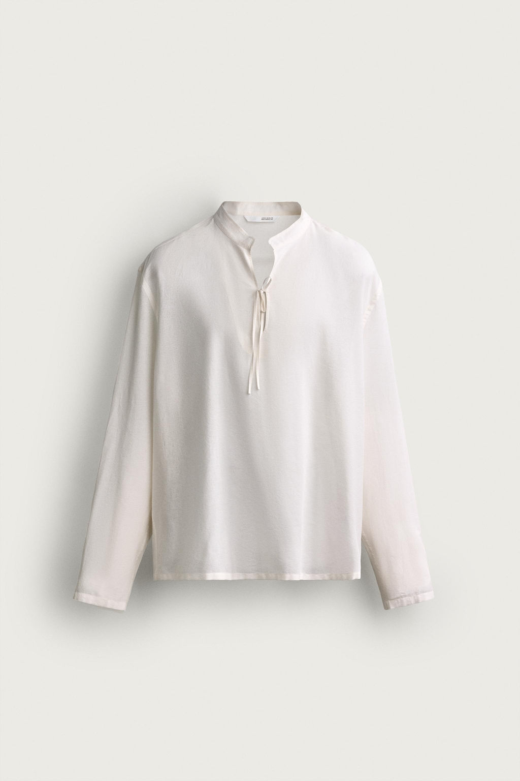 CAMISA RELAXED FIT ALGOD?N - VISCOSA LAZOS / Blanco roto - Zara фото 7