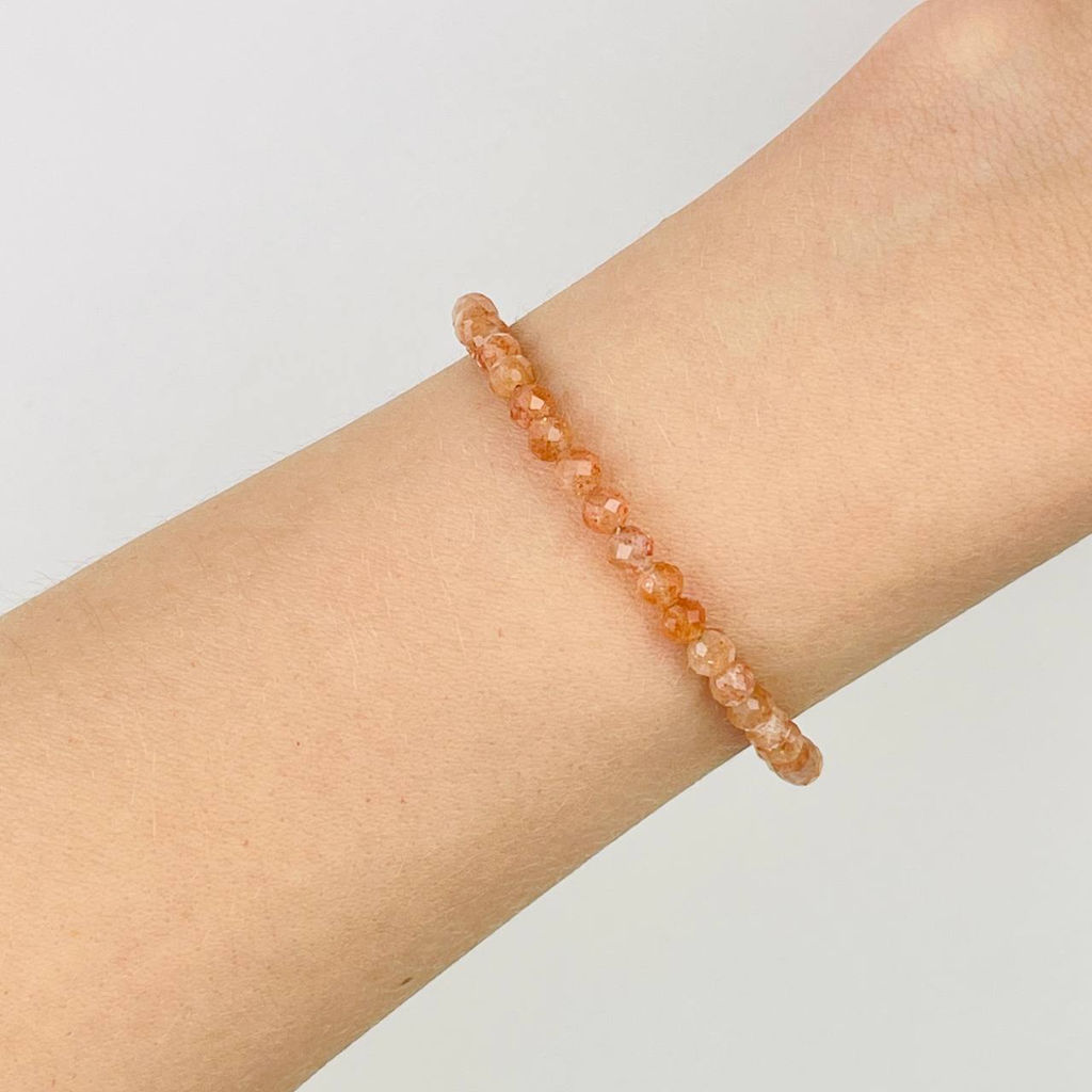 Браслет из Солнечного камня огранка 19 см +