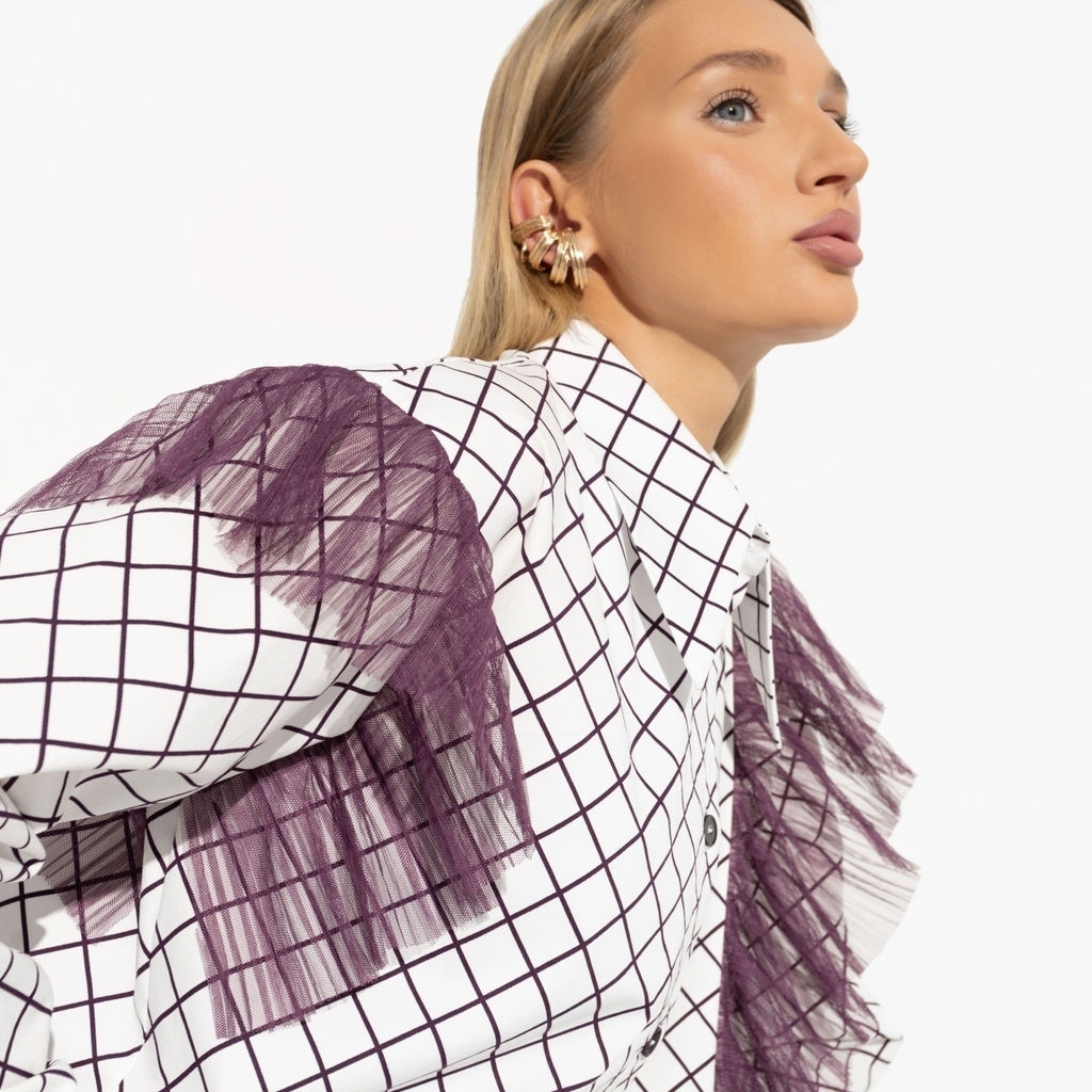 Рубашка с воланом из сетки, Любопытный взгляд - Charutti фото 3