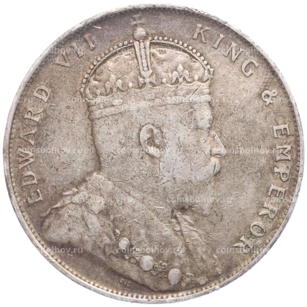 Монета 1 доллар 1908 года Стрейтс Сетлментс