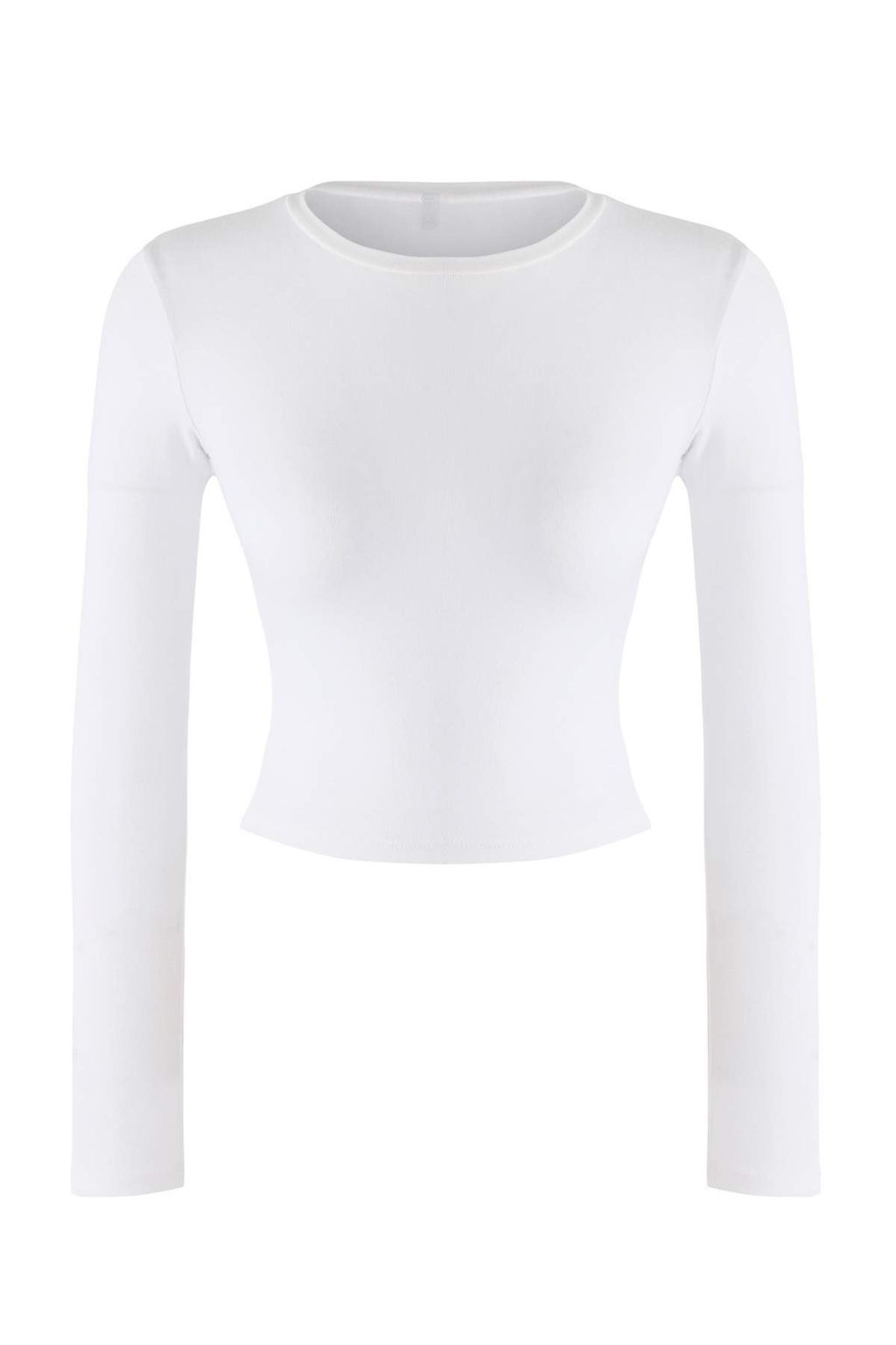 Trendyolmilla Siyah-Ekru Ikili Paket Crop/K?sa Fitted/Vucuda Oturan Orme Bluz TWOAW25BZ00061 фото 15