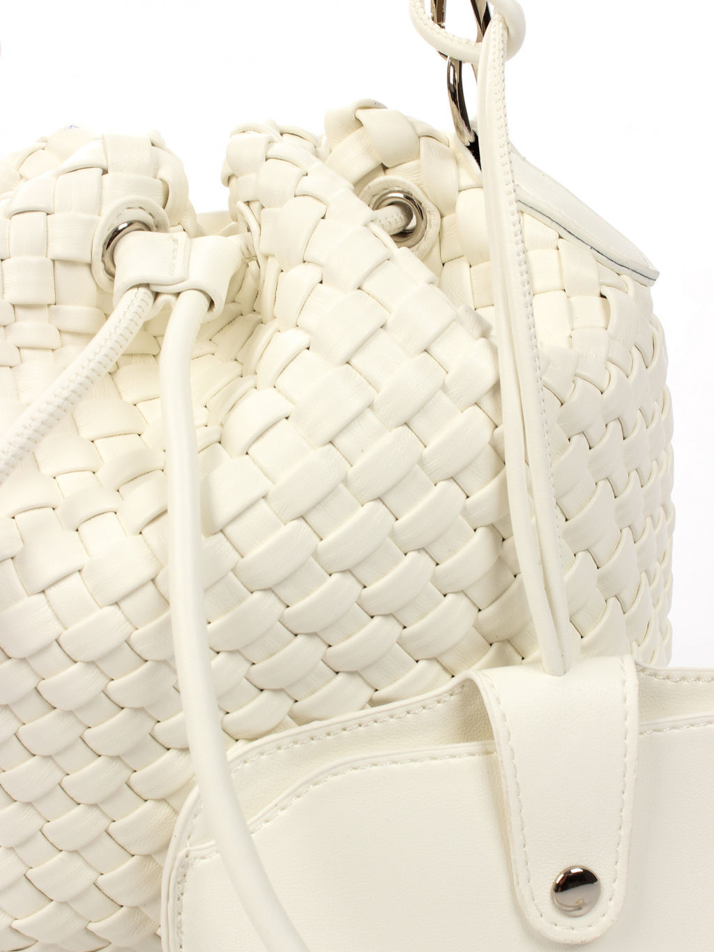 LACCOMA сумка СУ038-белый эко кожа хлопок  фото 3