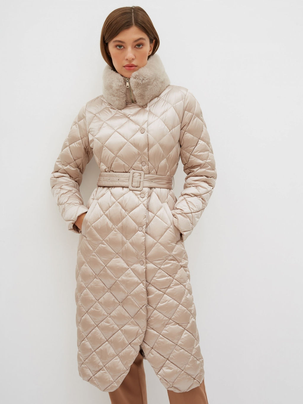 Conso/WDLF 210520 - light beige Пуховое Пальто  фото 2