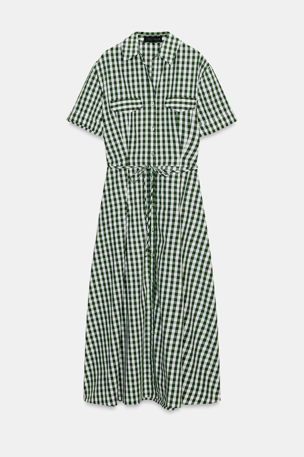 GINGHAM SHIRT DRESS ZW COLLECTION - Zara фото 12