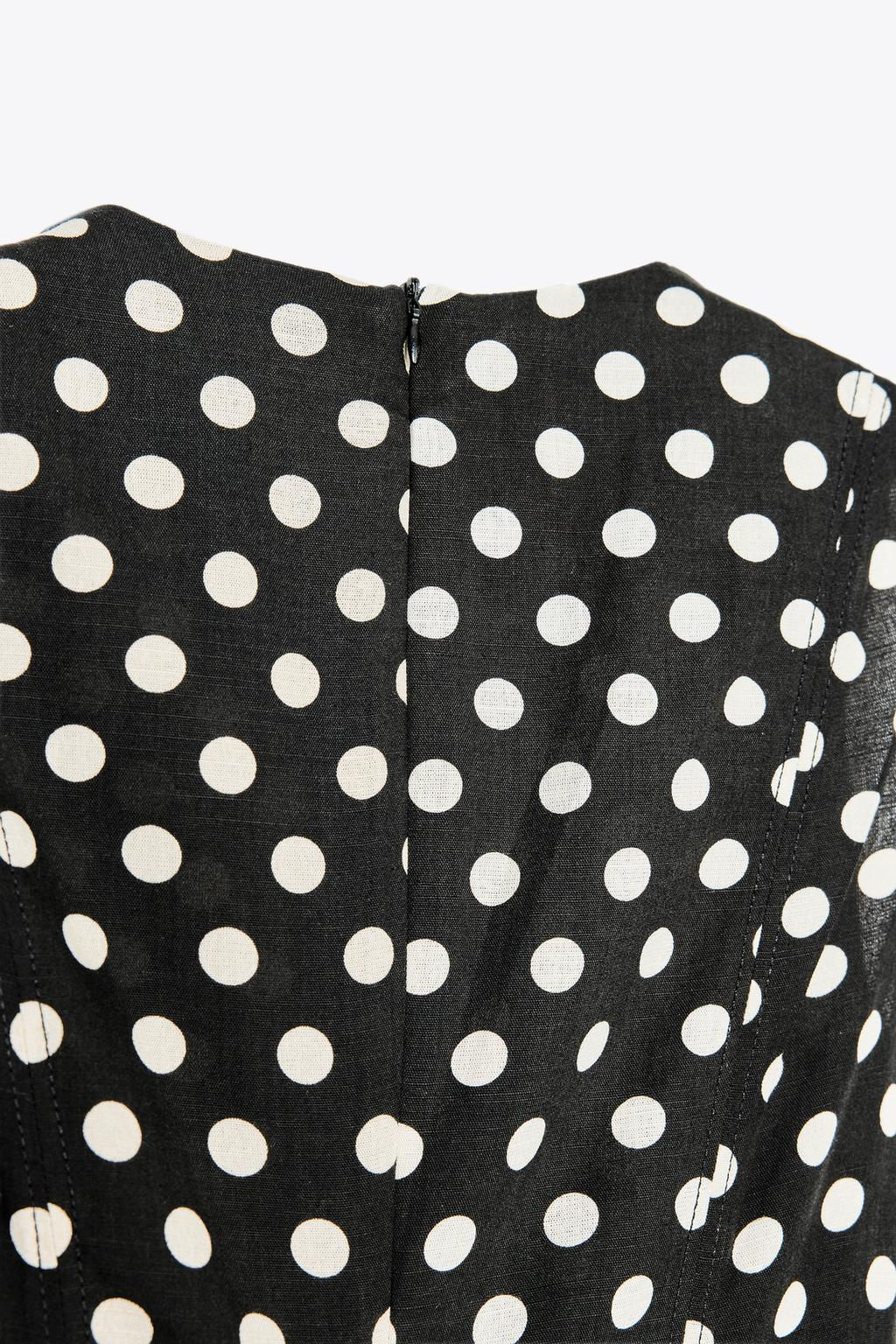 ZW COLLECTION POLKA DOT MIDI DRESS - Zara фото 9