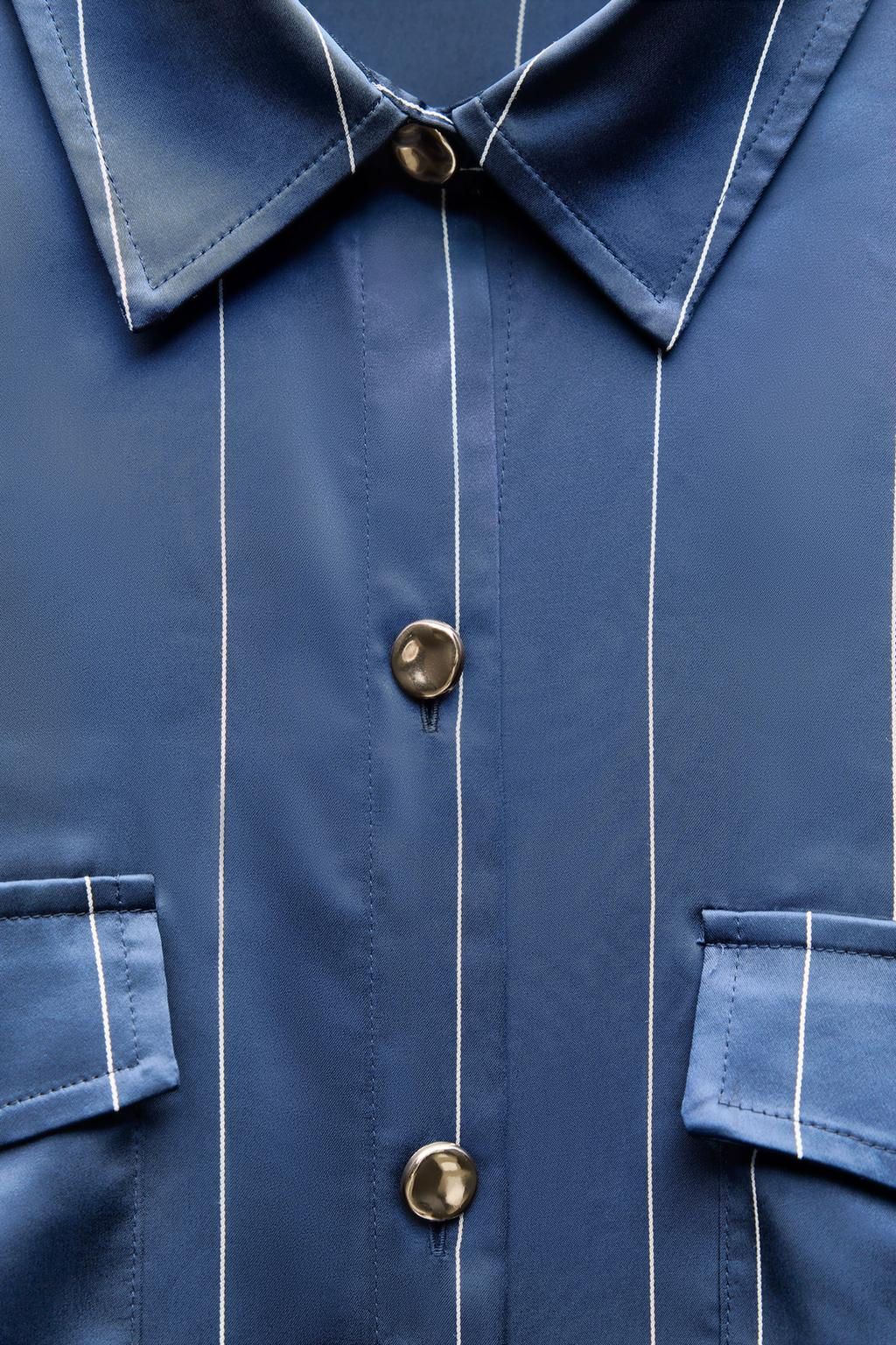 STRIPED SATIN SHIRT - Zara фото 7