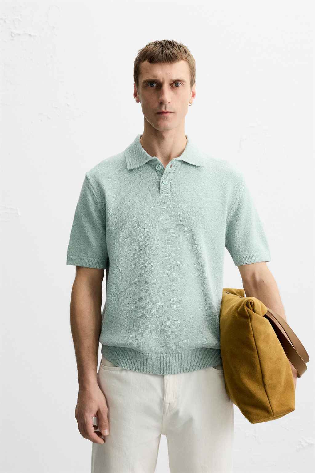 TEXTURED KNIT POLO SHIRT - Zara фото 2