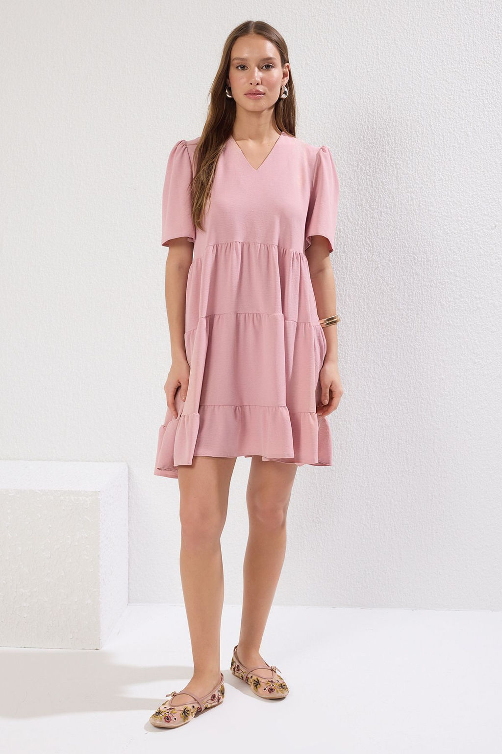 TRENDYOLMILLA Siyah Genis Kesim Mini Dokuma Elbise TWOSS20EL0400  фото 67