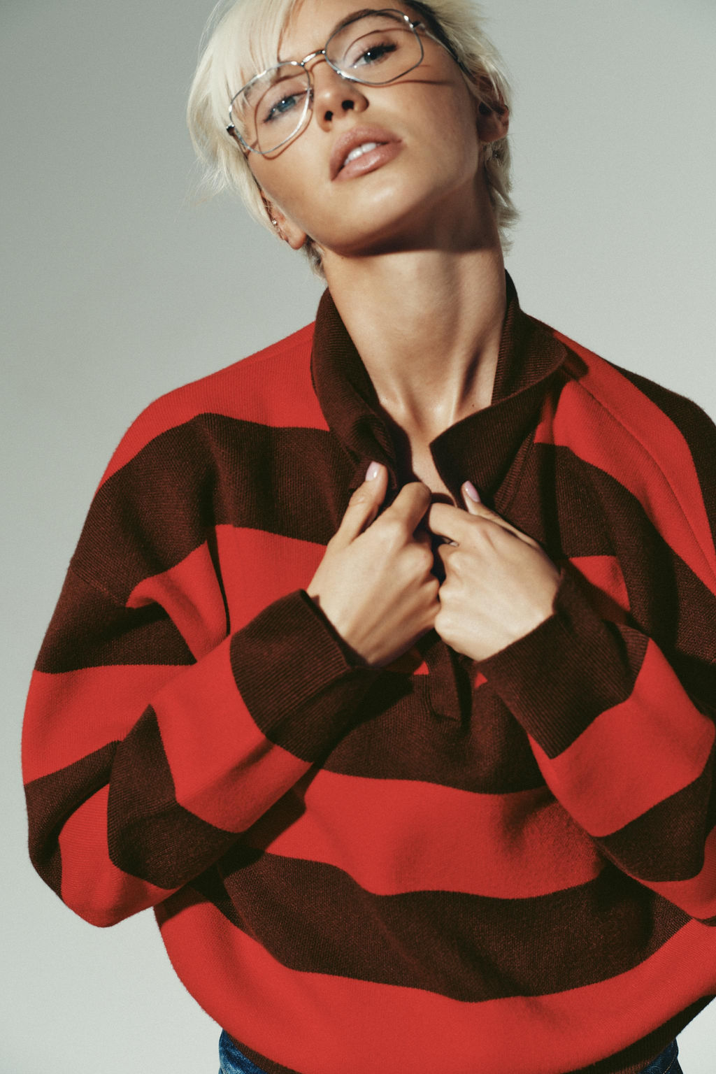 STRIPED KNIT POLO JUMPER - Zara фото 2