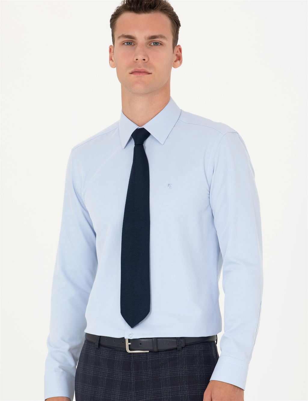 A__k Mavi Slim Fit Uzun Kollu Basic G_mlek - Pierre cardin фото 3