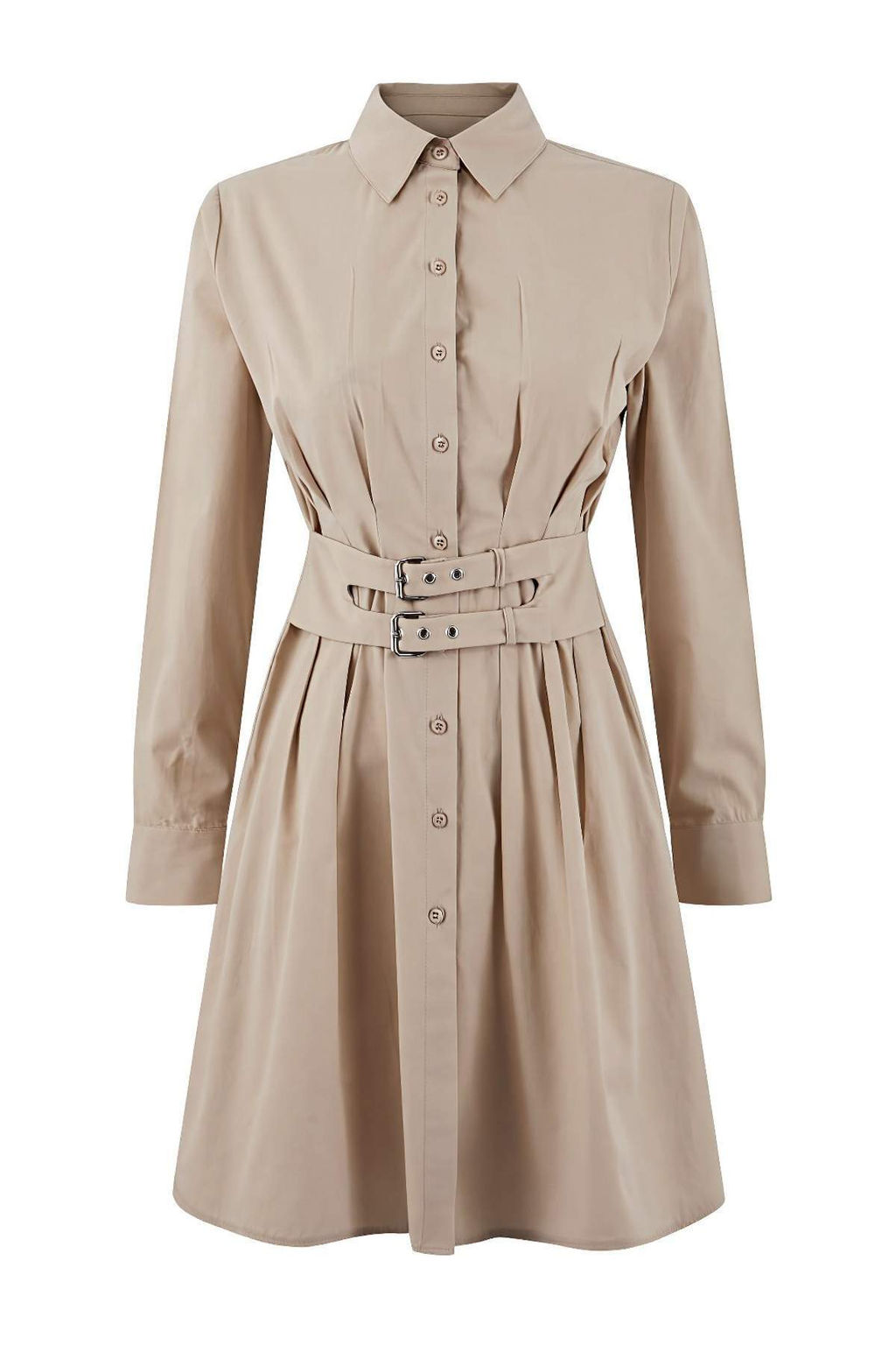 Tas Rengi Duz Kemer Detayl? K?sa / Mini Dokuma Elbise TWOSS26EL00053