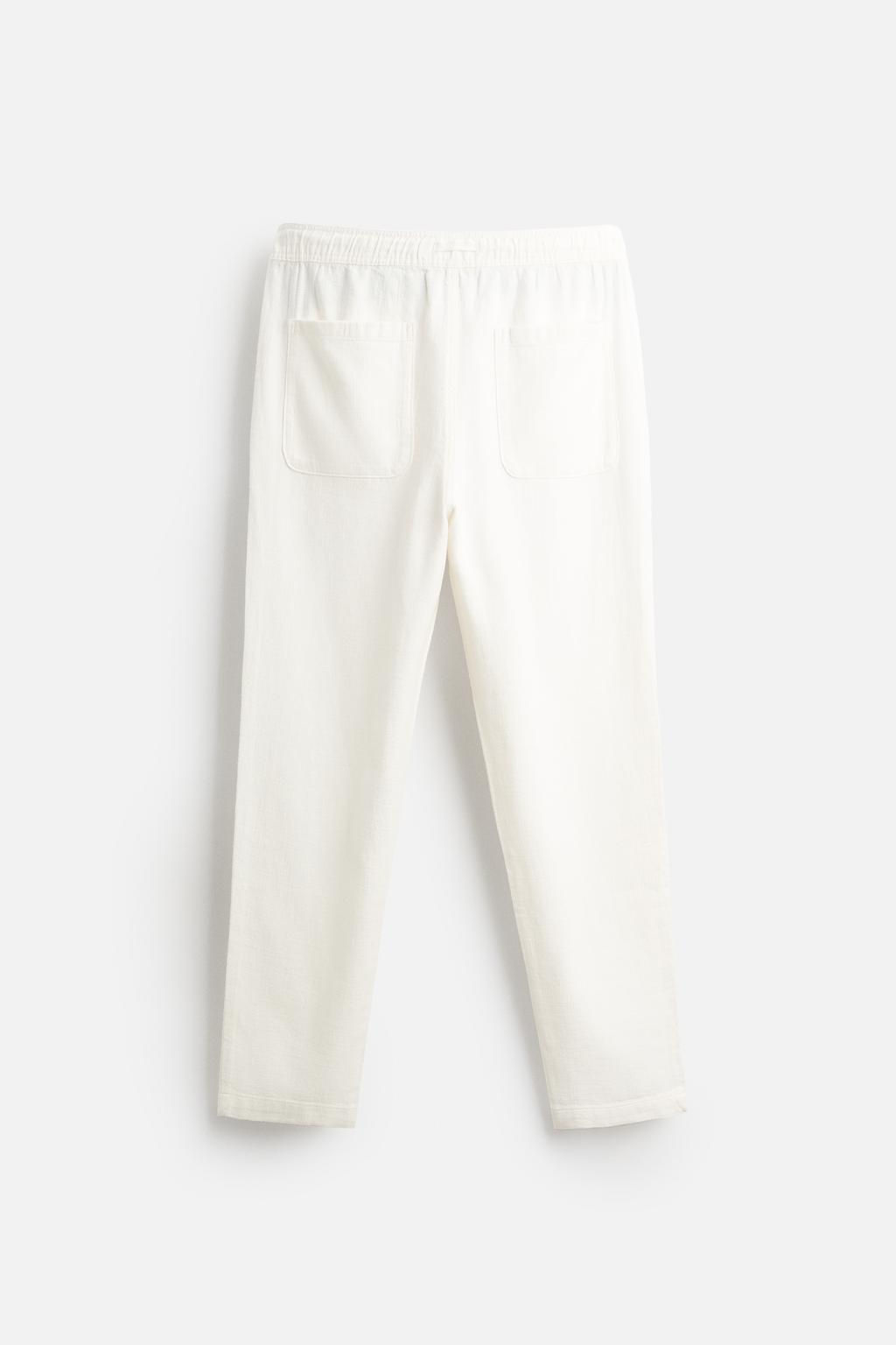 BELI LASTIKLI DOKULU PANTOLON - Zara фото 7