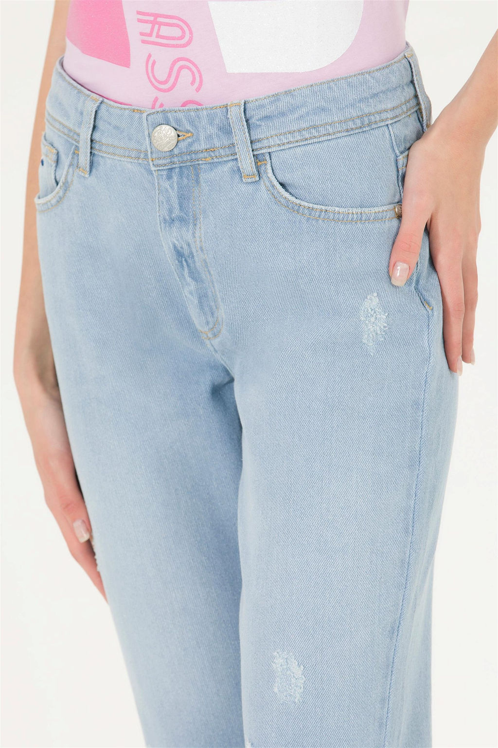 Женские голубые джинсовые брюки - U.s. polo assn фото 11