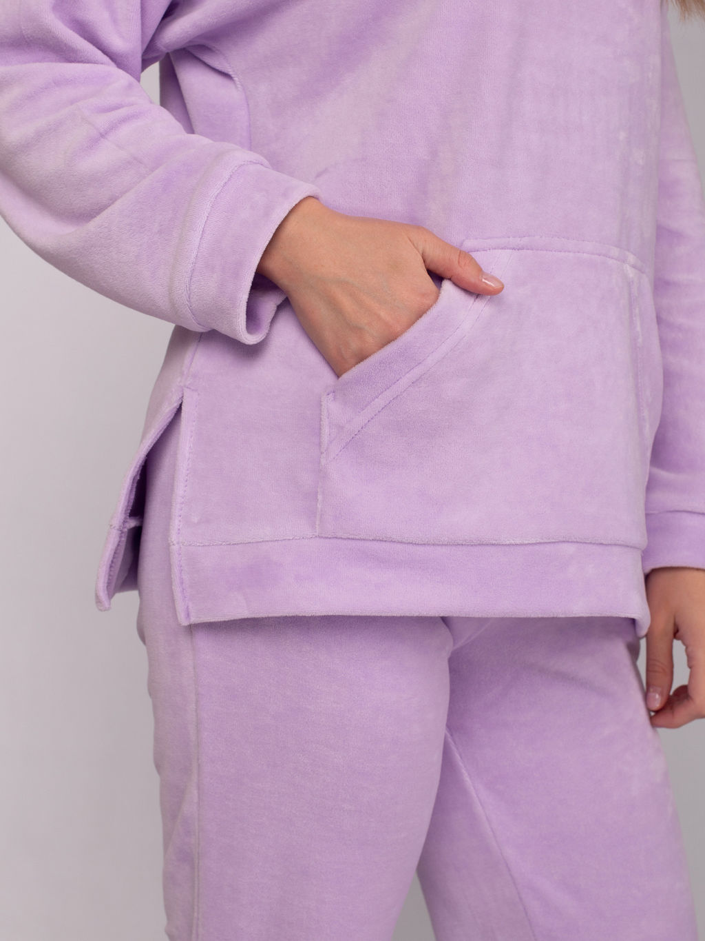 Костюм женский велюровый с брюками АИША СИРЕНЬ - Domtrik фото 5