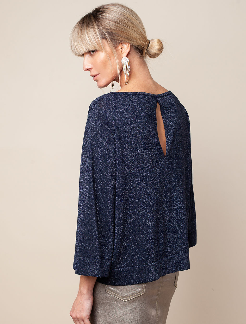 VILATTE / Тонкий джемпер из вискозы с мягким люрексом  фото 4