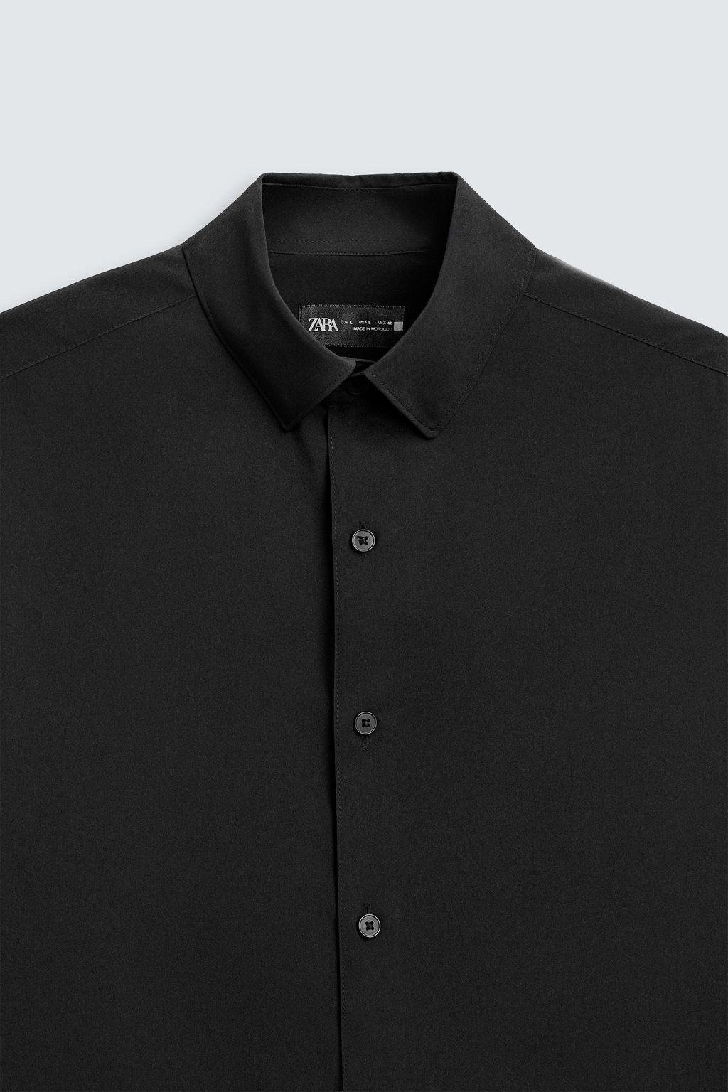 Рубашка Zara CAMISA SLIM FIT черная