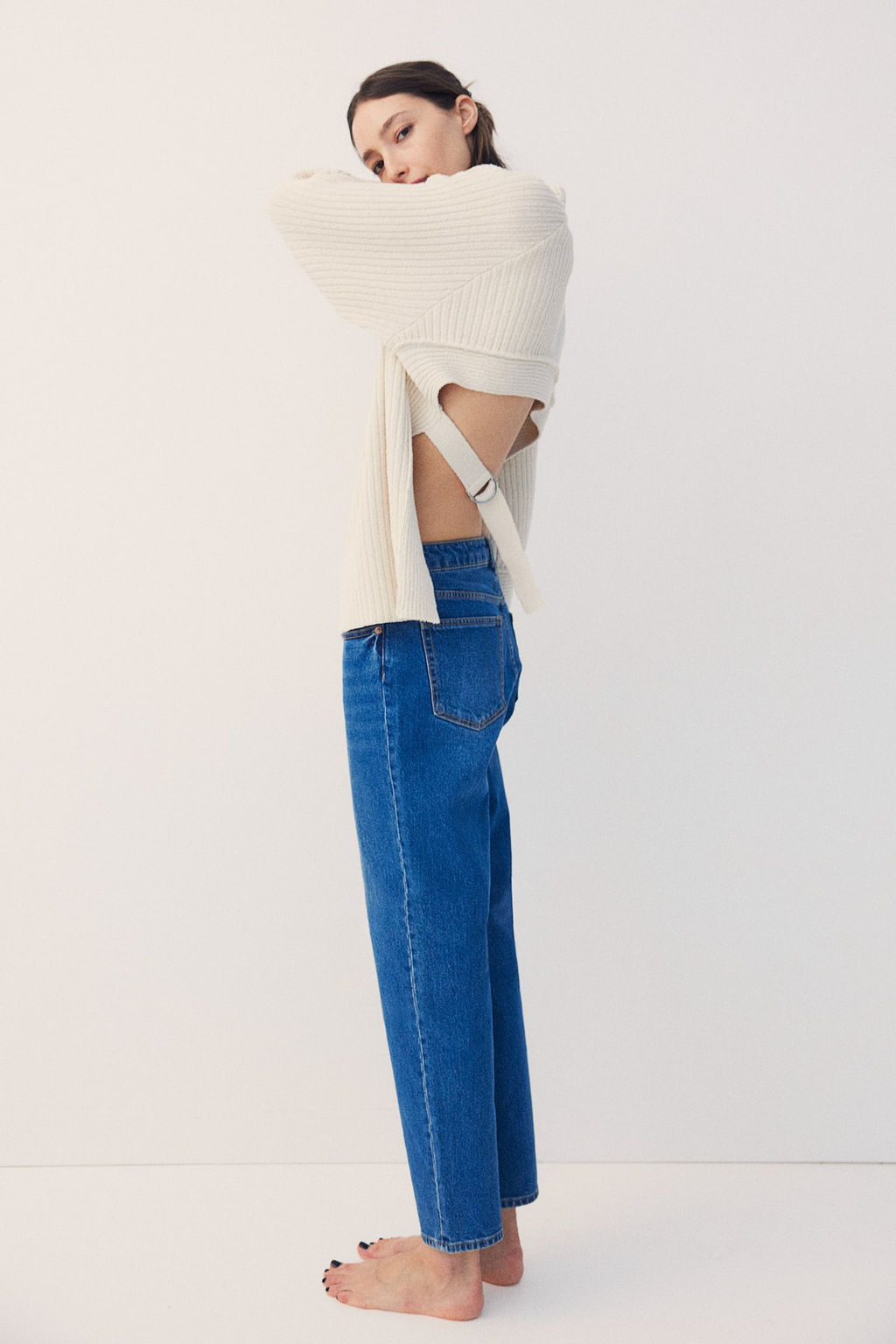 Slim Straight High Ankle Jeans - H&m фото 3