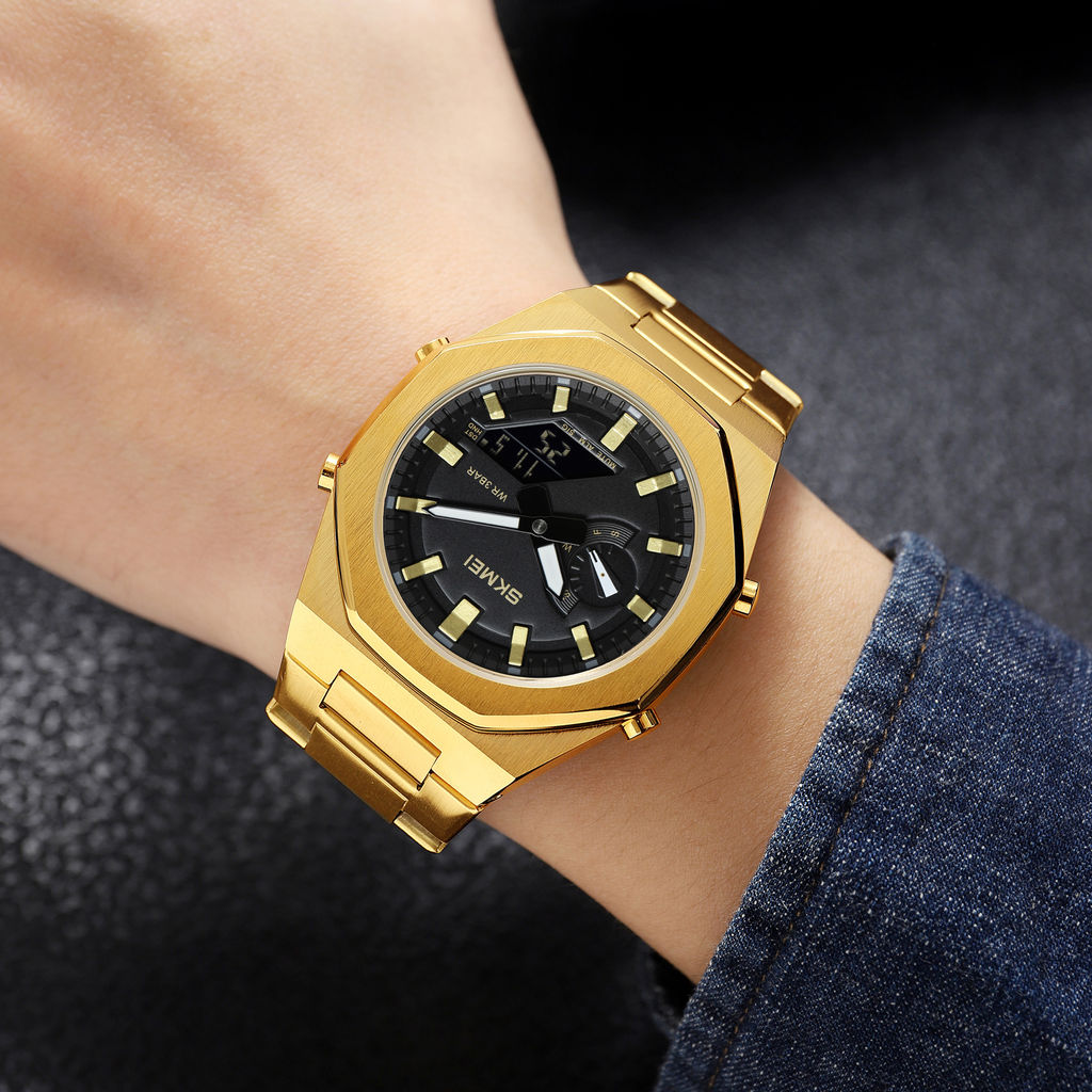 Часы наручные Skmei мужские электронные спортивные 1816gold-black