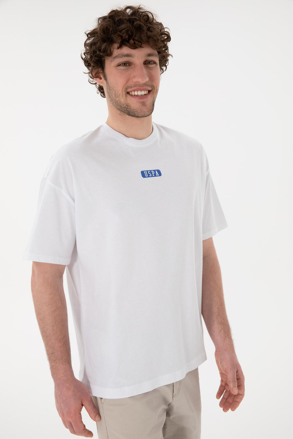 Erkek Oversize Fit Bisiklet Yaka Beyaz Ti__rt Sepette S_rpriz _ndirim - U.s. polo assn фото 4