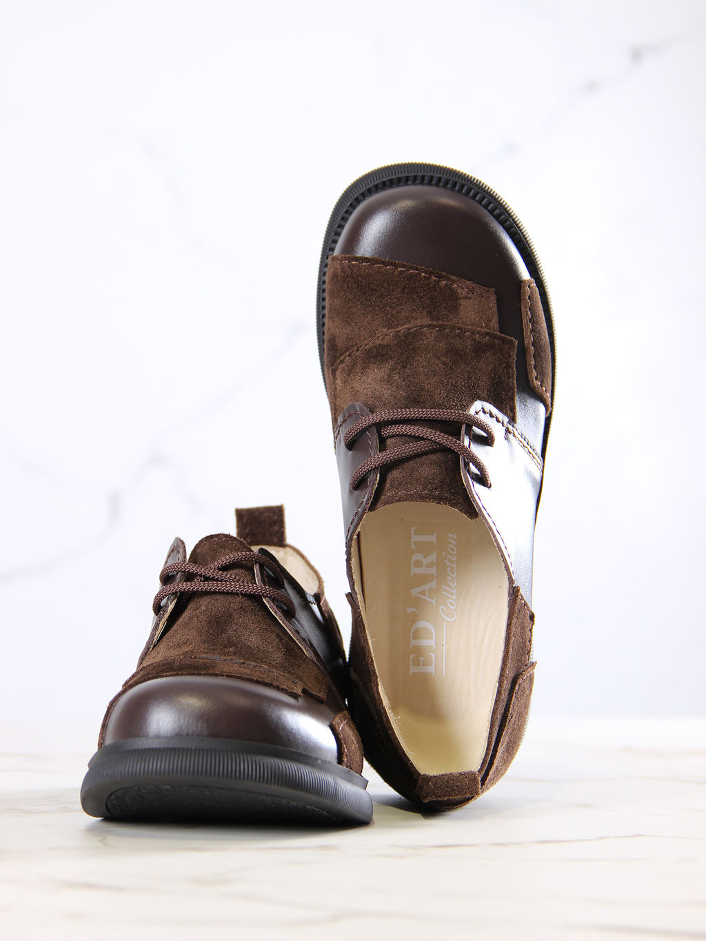 Полуботинки туфли 205.патрицияbl.Коричневая замша+коричневый