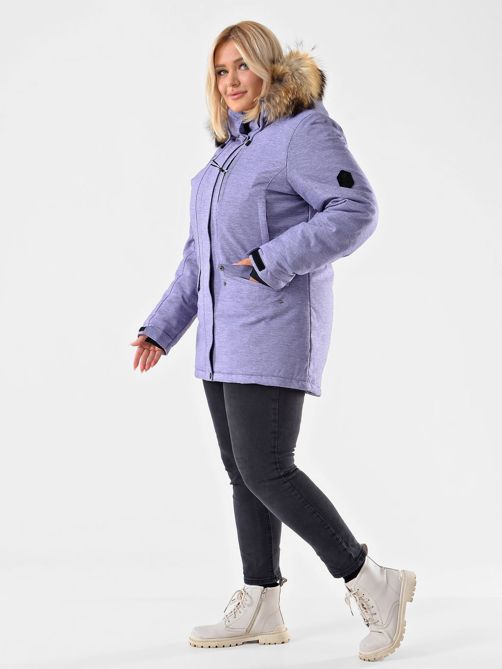 Женская городская парка / куртка Azimuth В 221/21864-1_79 Лавандовый (БР)  фото 9