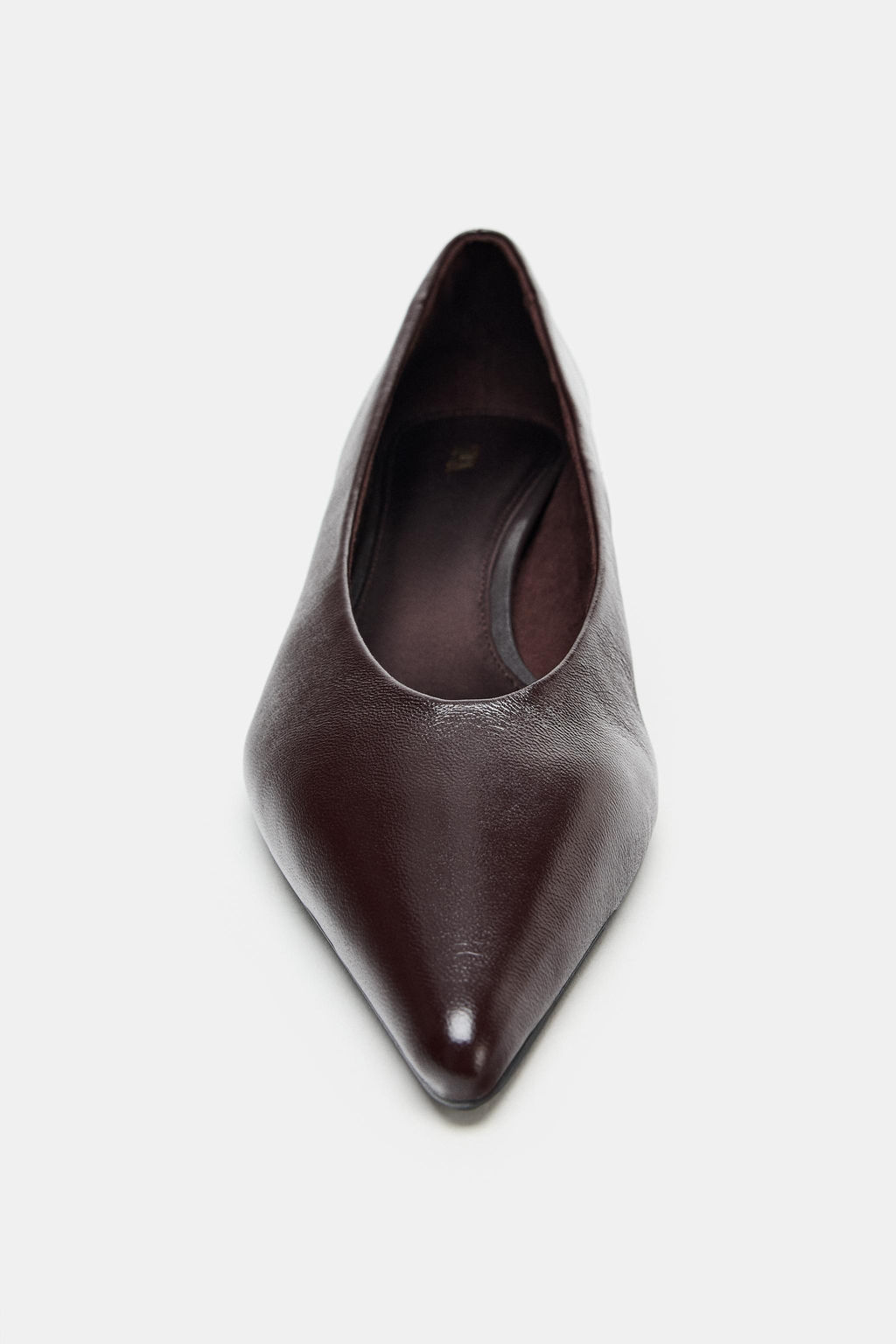 LEATHER KITTEN HEEL SHOES - Zara фото 4