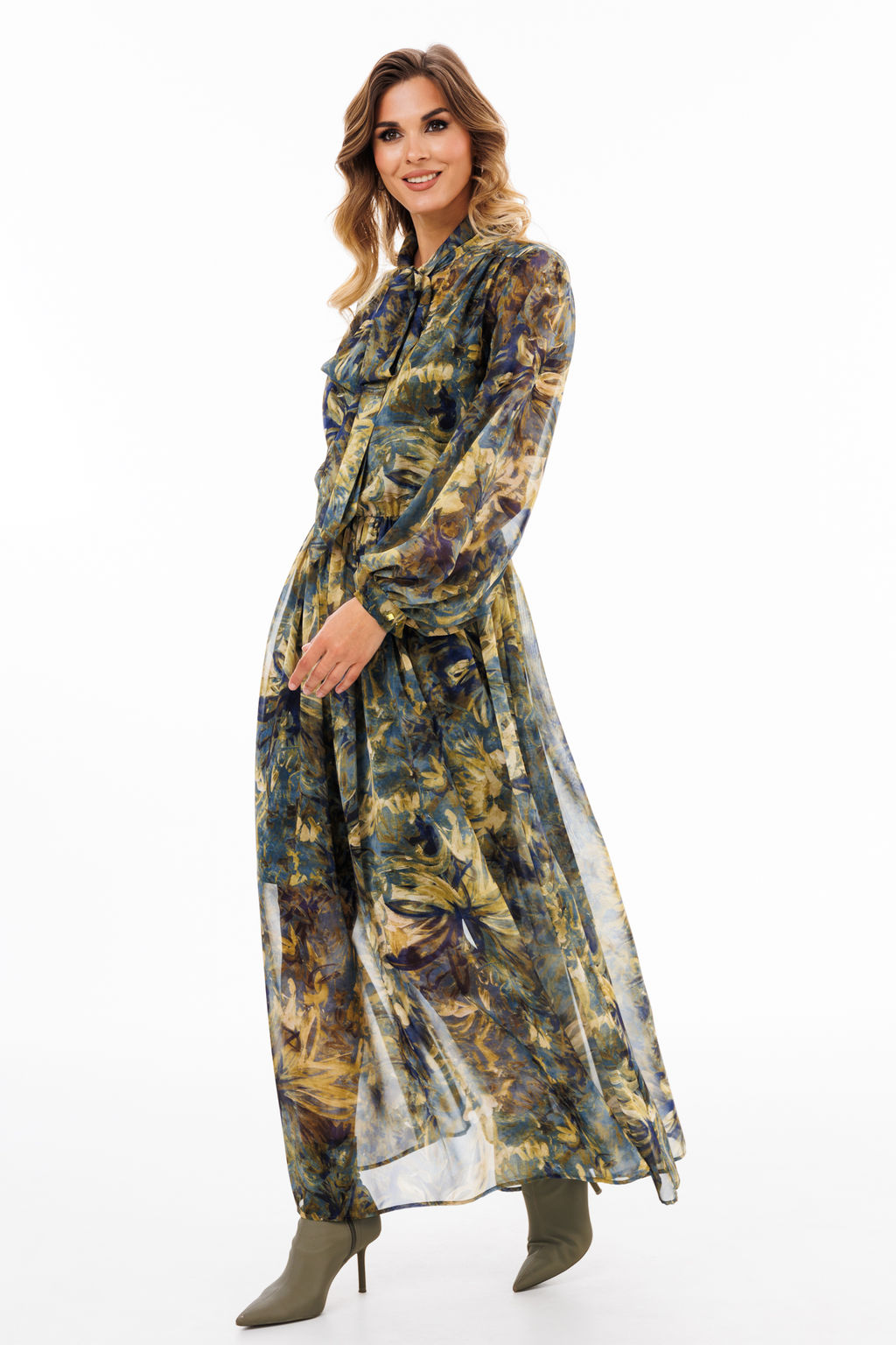 Платье Eola 2900 из шифона с принтом X-образного силуэта фото 13