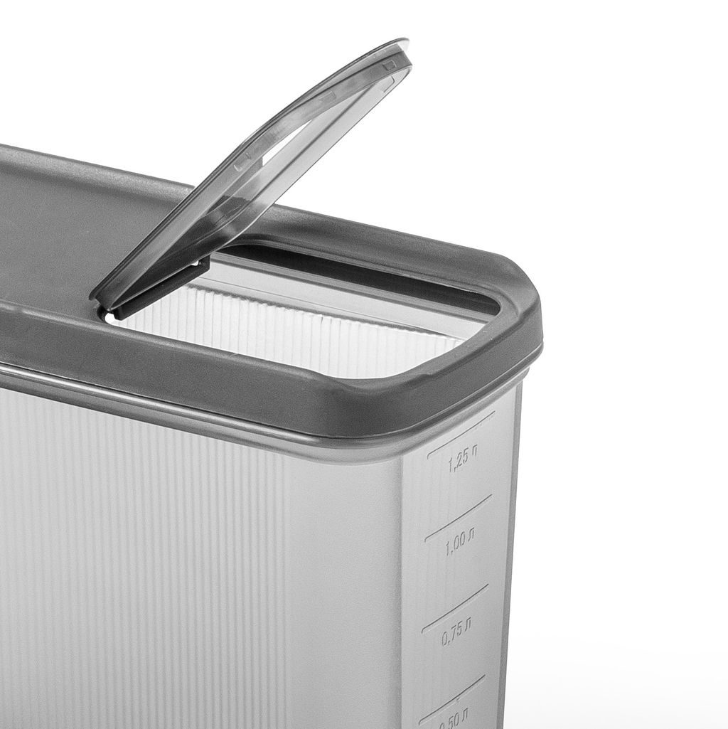 Цена за 2 шт. Емкость для сыпучих продуктов "Лайн" 1,5л (графитовый) М9004