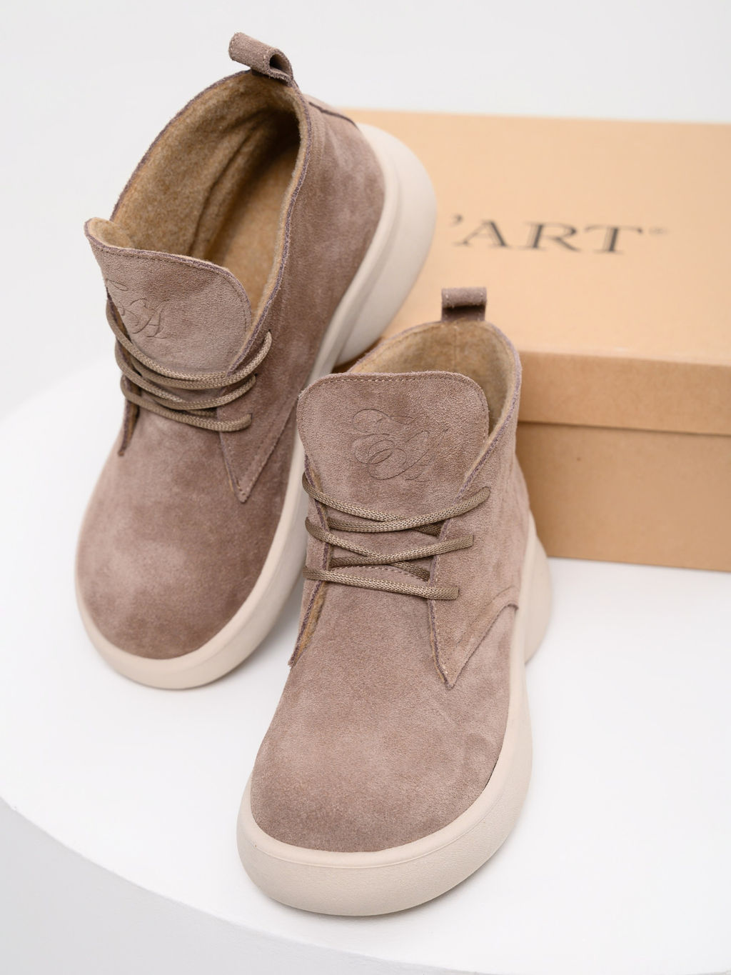 Ботинки 308.927be. капучино замша/Байка