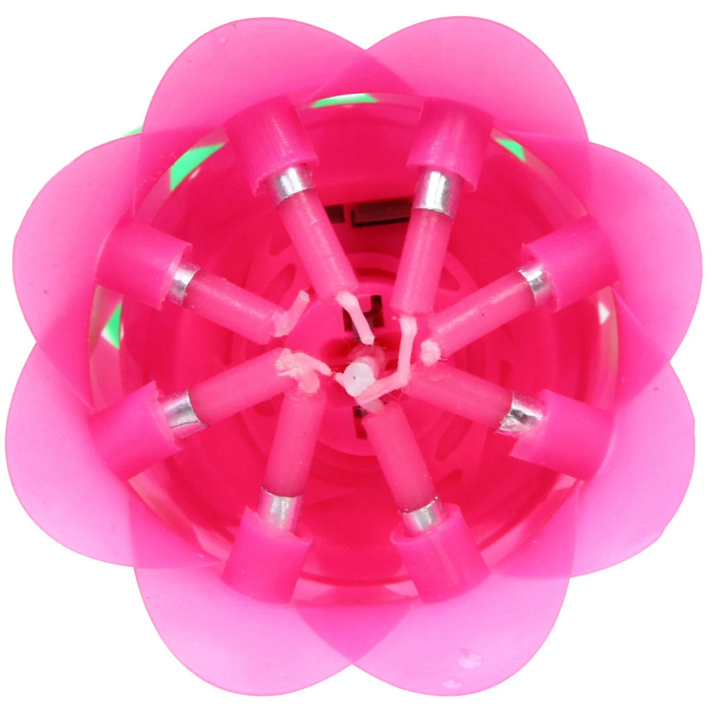 Цена за 5 шт. Свеча для торта раскрывающийся цветок "Роза" (8 свечей), Розовый