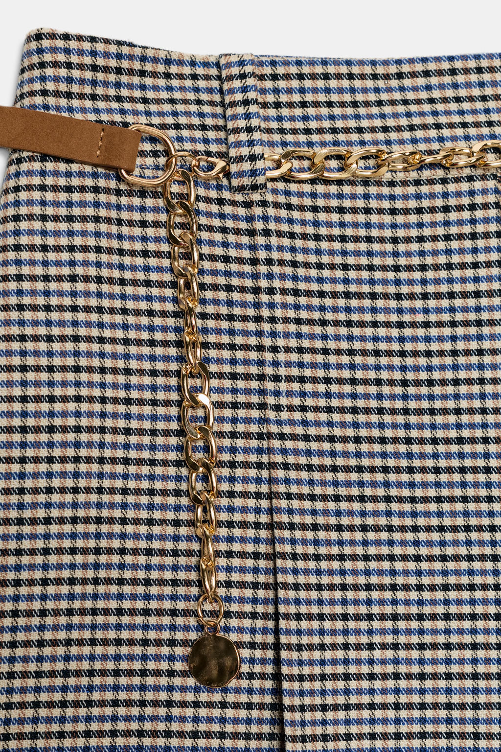 LONG HOUNDSTOOTH BERMUDA SHORTS WITH CHAIN BELT - Zara фото 8