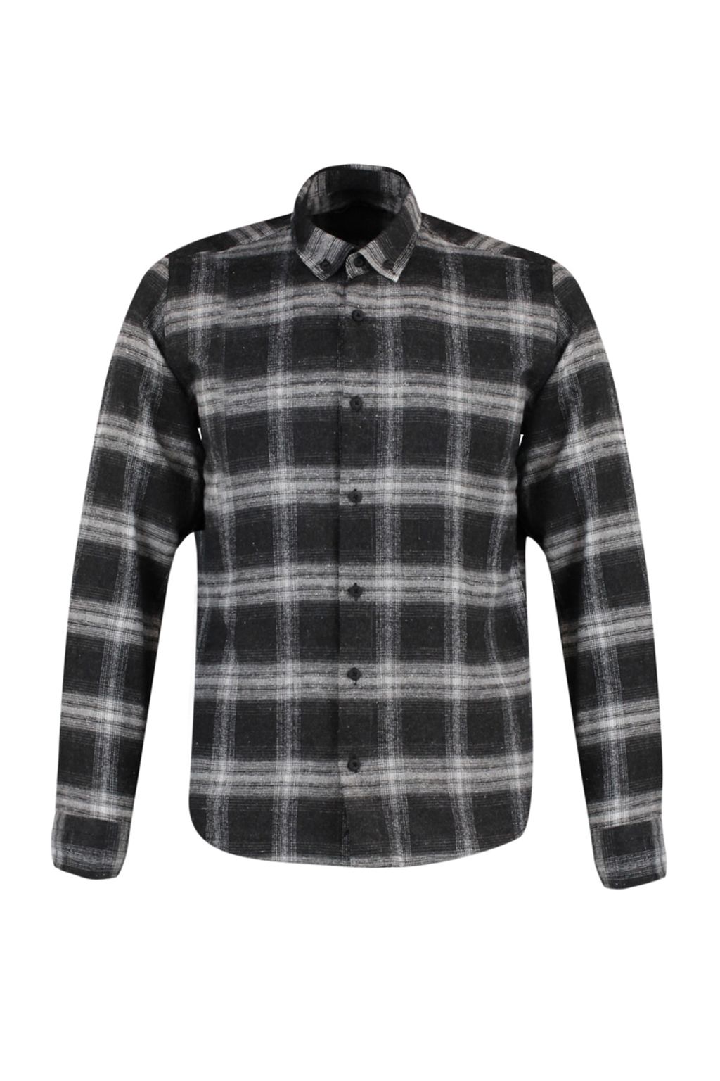 TRENDYOL MAN Gri Slim Fit Dugmeli Yaka Apoletli K?sl?k Oduncu Kareli Gomlek TMNAW22GO0357 - Trendyolmilla фото 11