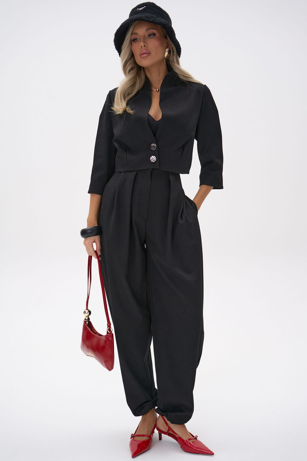 Короткий пиджак Джуди (чёрный) - Эльза фото 14