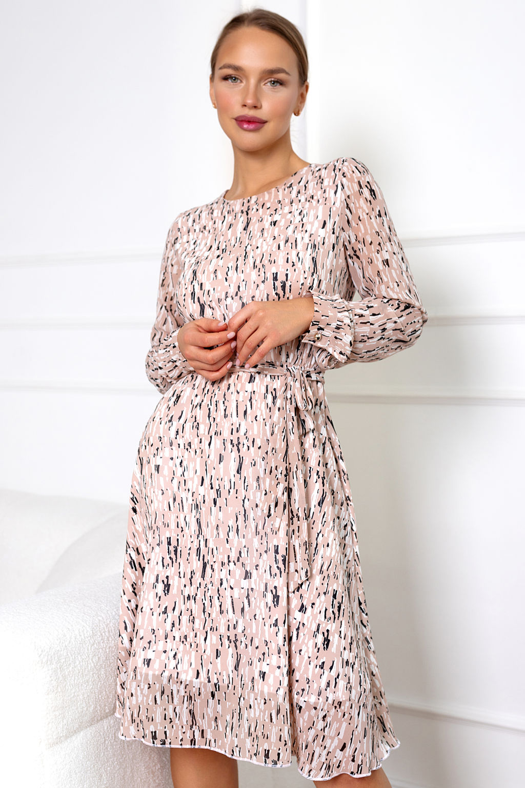 Платье Open Style 6033 розовый/черный