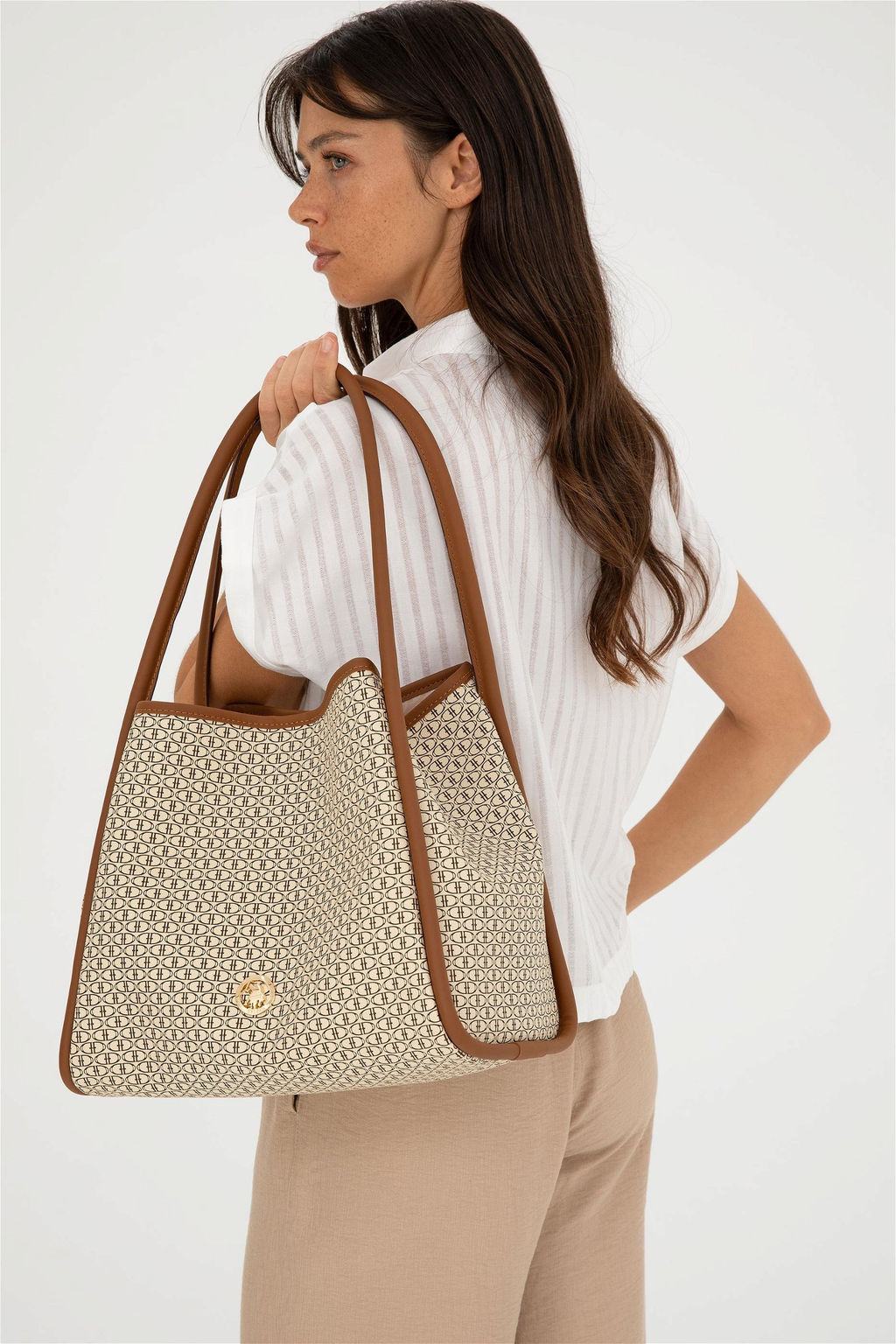 U. S. Polo Assn / Женская бежевая сумка через плечо - U.s. polo assn фото 2