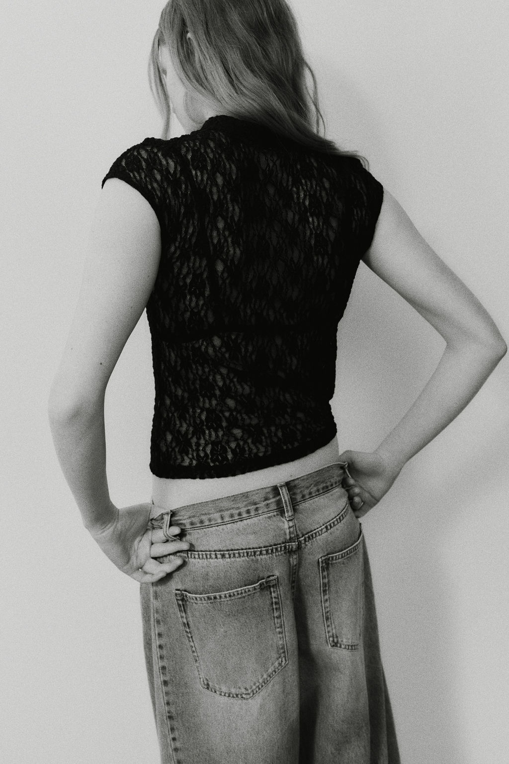 Top de encaje con manga japonesa - H&m фото 4