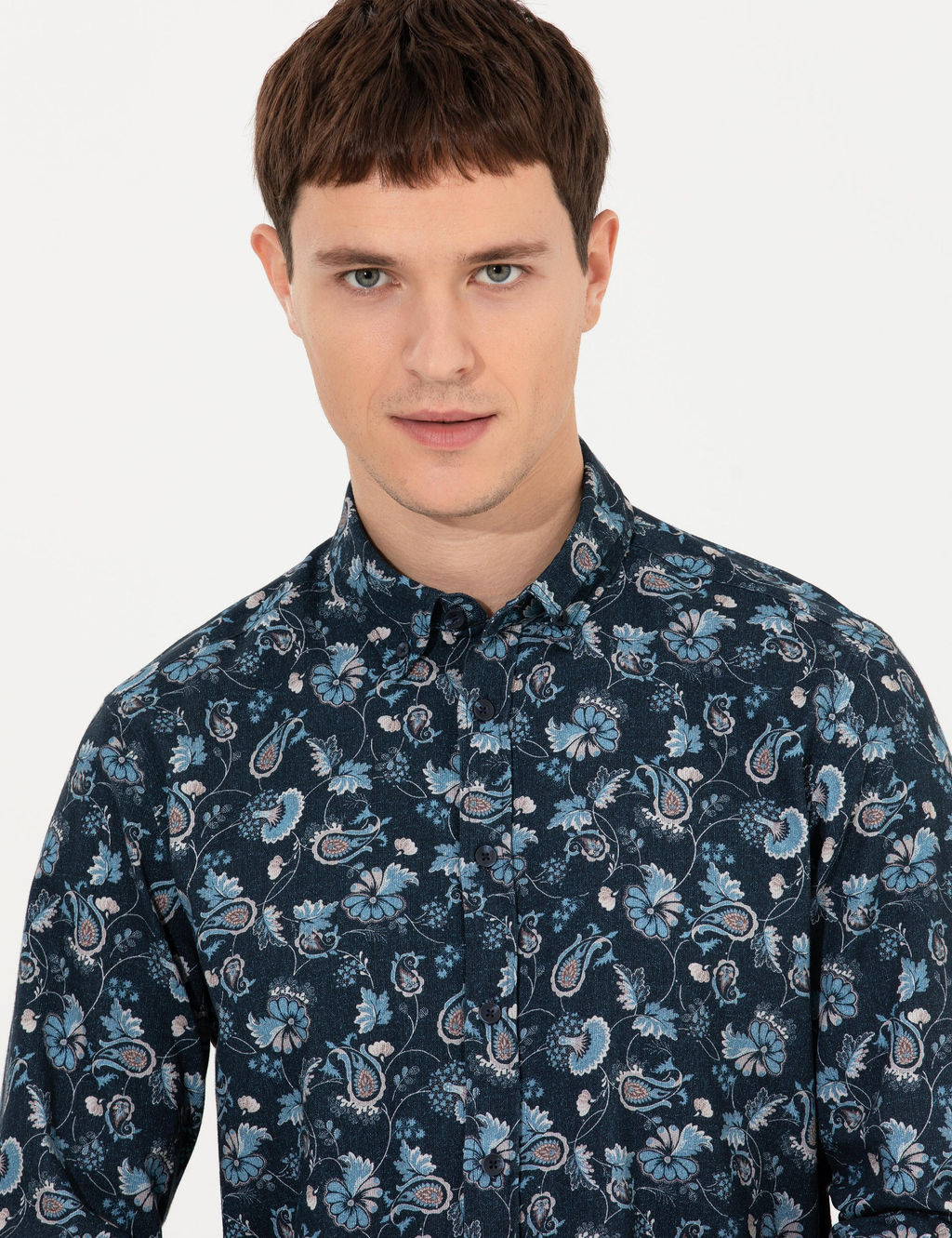 Lacivert Slim Fit Uzun Kollu G_mlek - Pierre cardin фото 3
