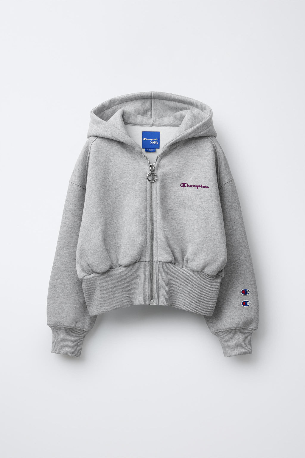 CHAMPION ® X ZARA FLOCK TEXT ZIP-UP HOODIE