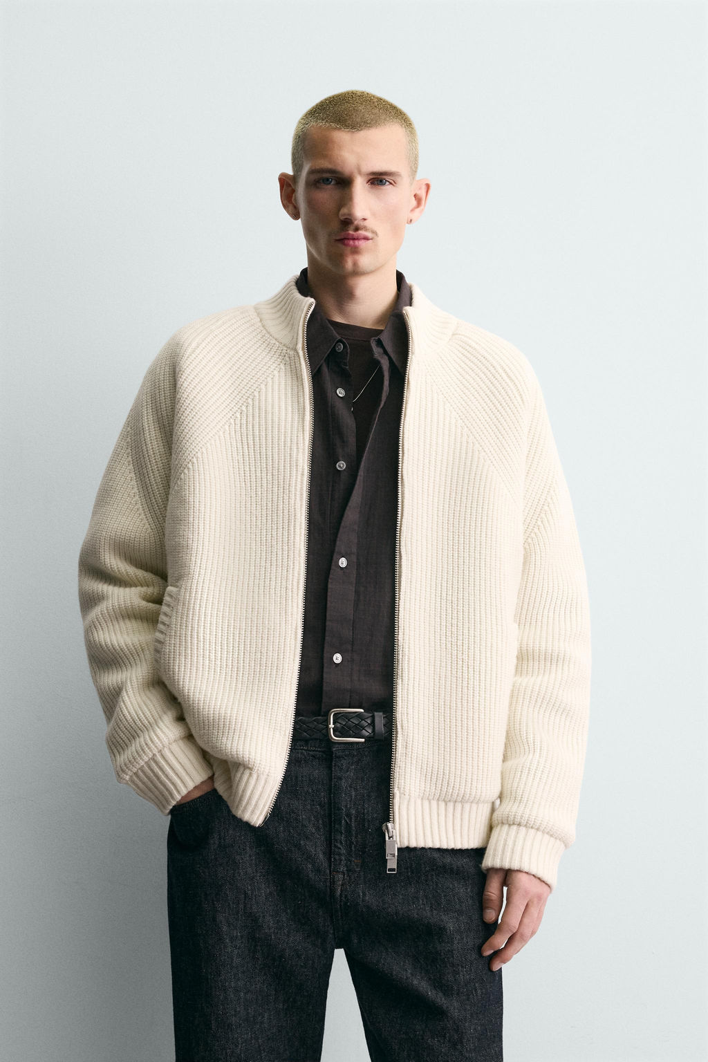 QUILTED KNIT BOMBER JACKET - Zara фото 2