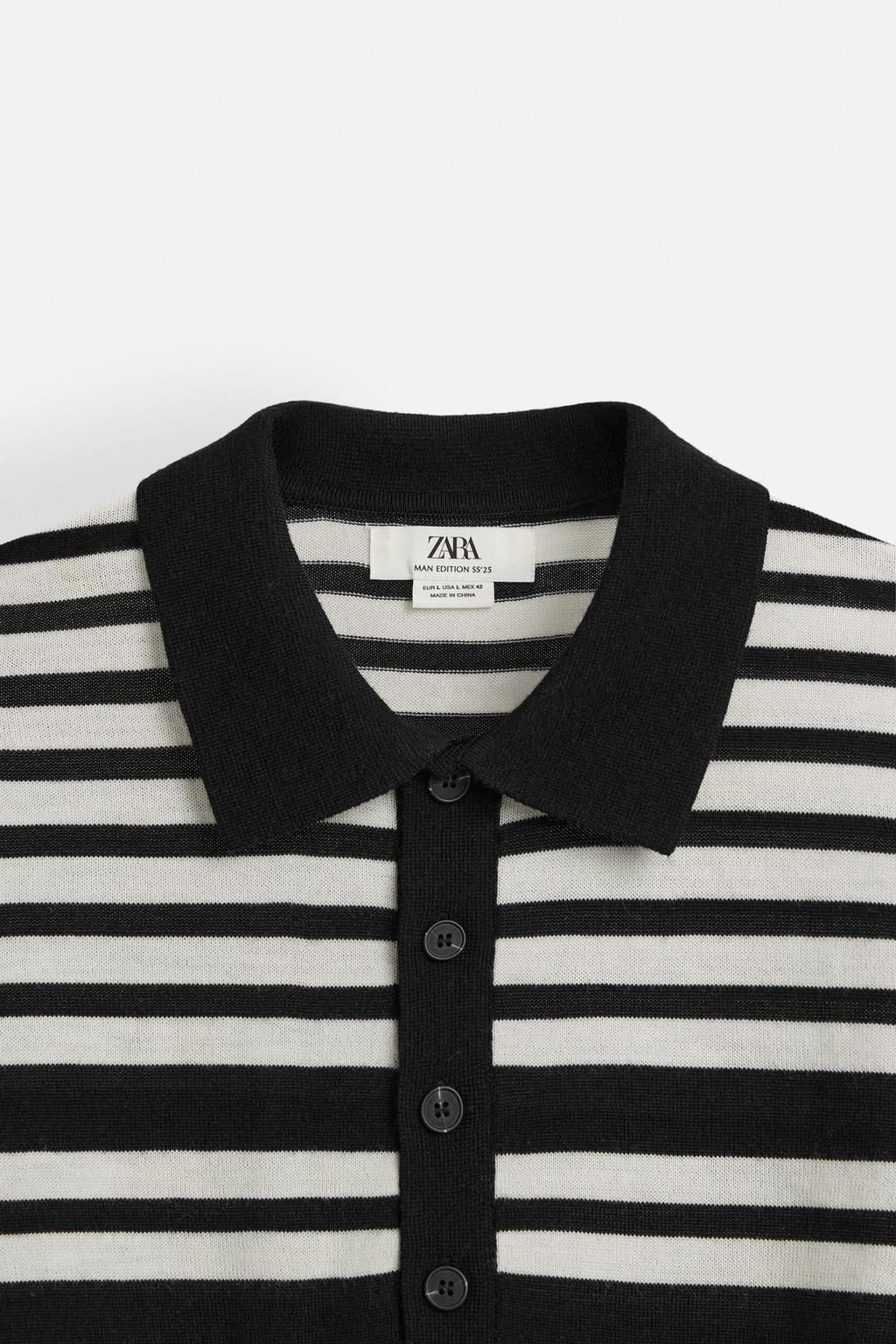 STRIPED KNIT LIMITED EDITION POLO SHIRT - Zara фото 9