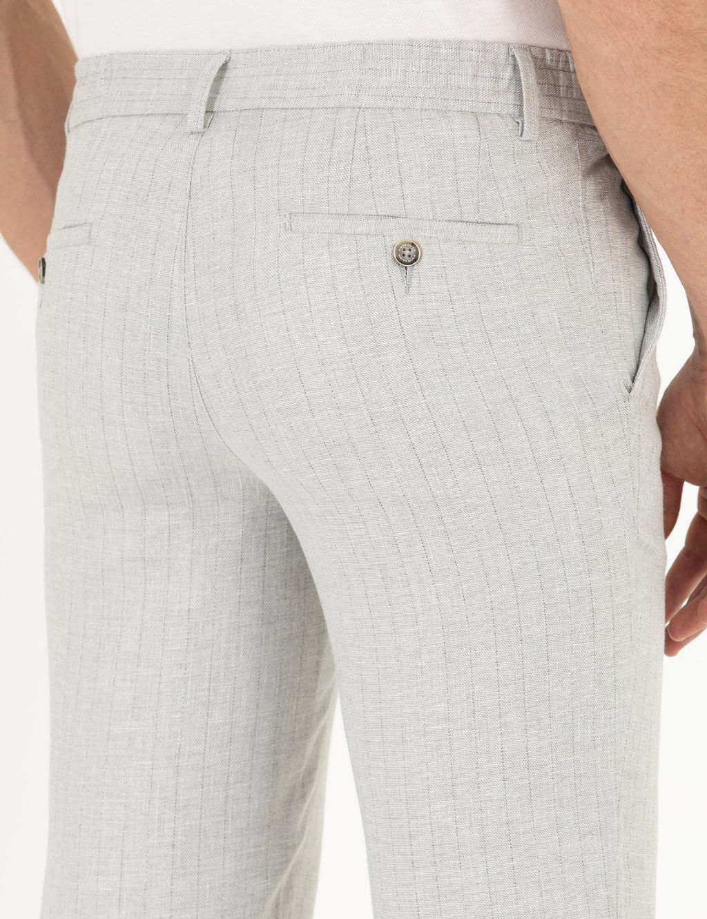 Gri Keten Kar___ml_ Jogger Kuma_ Pantolon - Pierre cardin фото 7