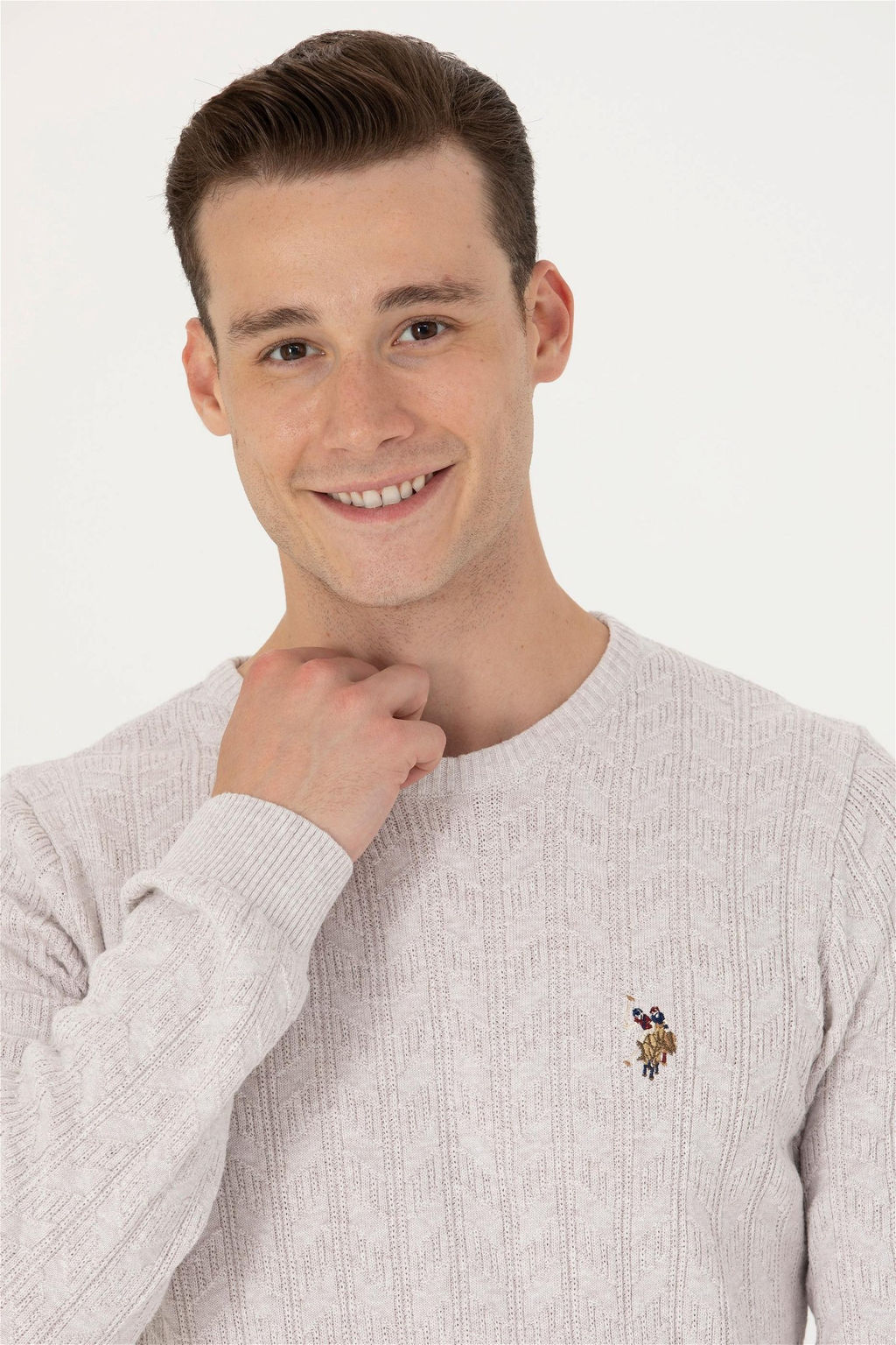 U. S. Polo Assn Мужской базовый свитер из каменного меланжа - U.s. polo assn фото 10