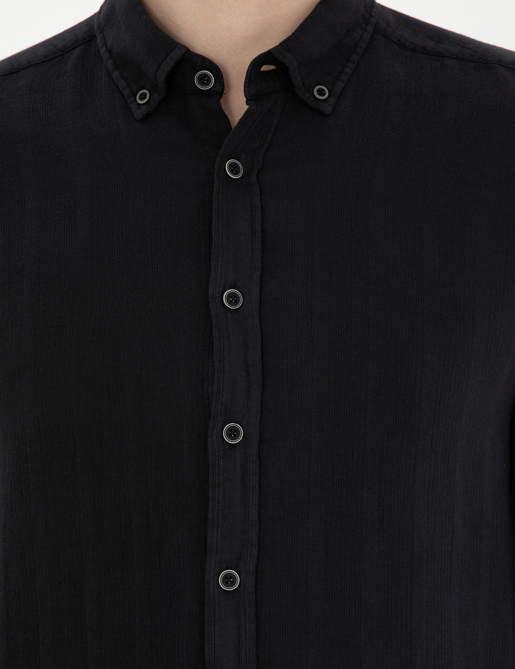 Siyah Regular Fit Uzun Kollu G_mlek