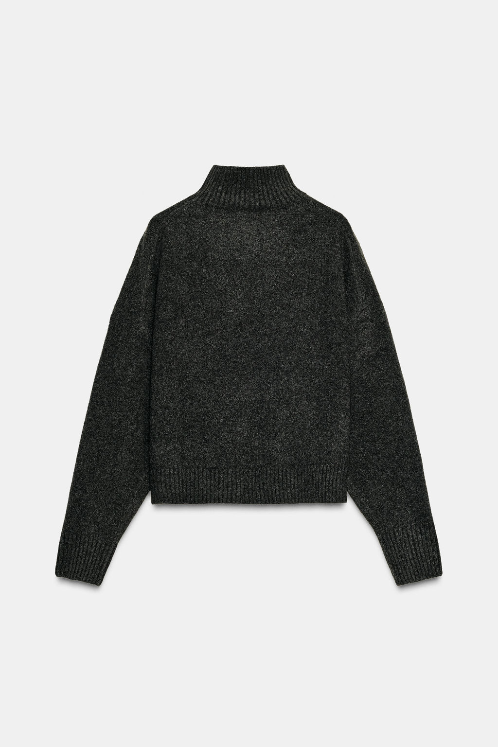 JERSEY PUNTO SOFT CUELLO SUBIDO / Gris oscuro - Zara фото 4